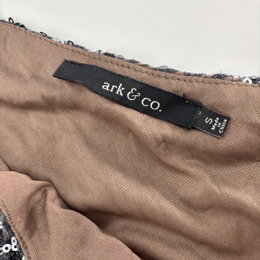 Ark & Co Sequin Mini Dress S One Sleeve Bodycon Glam Old Hollywood Luxe Vegas - Picture 8 of 14